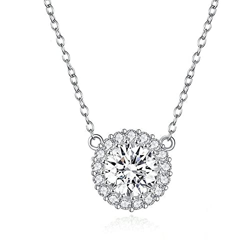 Colliers de pendentif pour femmes uniques en platine plaqué et zircon de haute pureté