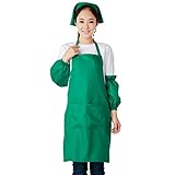 Ruilogod Frauenhotel Obstgeschäft Kleid Tasche Schürze Lätzchen Sleeve Kopftuch