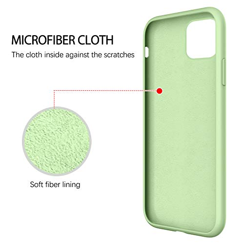 Duedue Case For Iphone 11 Case, Liquid Silicone Soft Gel Rubber Slim Cover With Microfiber Cloth Lining Cushion Shockproof Anti-Scratch Protective Case For Iphone 11 6.1" 2019, Matcha Green #TOP6