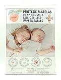 Protège Matelas/alèse-90x190 cm + Taie Oreiller -PEACHSKIN-100% Imperméables-OEKOTEX-Respirant-Antibactérien-Antiacarien-Coton éponge