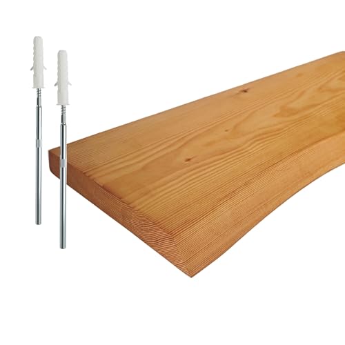 Relaxdays Étagère Murale Flottante en Bois Massif pin huilé, Rustique, 3x100x22 cm