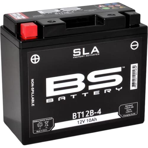 Batterie moto BS SLA BT12B-4 (YT12B-4 YT12B-BS) AGM - Sans entretien - 12 V 10 Ah - Dimensions: 150 x 69 x 130 mm compatible avec DUCATI Street Fighter, S 1100 2009 Cover