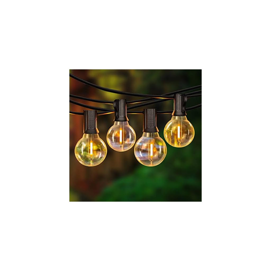 LIGHTNUM-100ft-Outdoor-String-Lights-Waterproof-G40-Patio-Lights-LED-Edison-String-Lights-with-50-Vintage-Clear-Bulbs-UL-Listed-Hanging-Backyard-Lights-for-Outdoor-Indoor-Cafe-Yard-Porch-Bistro
