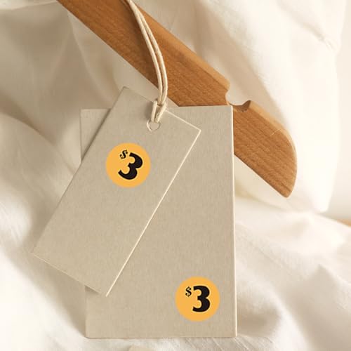 Calcomanías para venta de garaje de $3 DUGUTUL, 1000 pegatinas redondas de 3/4" 5
