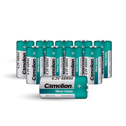 Camelion 4SR44 6.2 Volt Silver Oxide Battery 10 Pack 4LR44 / 476A / PX28A / A544 / K28A / L1325 6V Dog Collar Batteries High Capacity 6V Battery for Dog Bark Collar