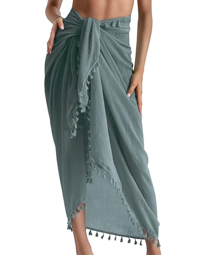 Image of Eicolorte Sarong Cover Up Womens Beach Cover Up Bikini Bathing Suit Swimsuit Swimwear Coverup Sarong Pareo Wraps for Women