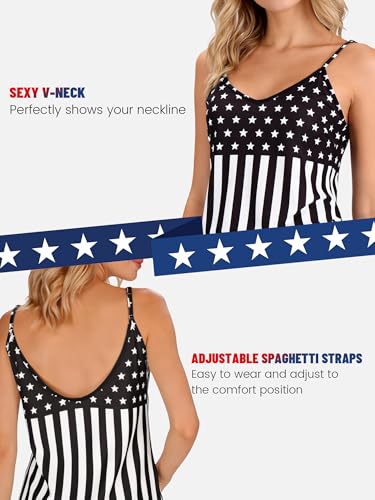 Image of Ibeauti American Flag Tank Tops for Women 4th of July Outfits Camisoles Patriotic 250th Anniversary USA Shirts