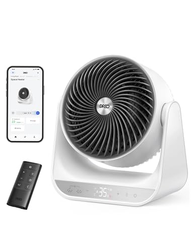 Dreo Calefactor eléctrico interior 2000W con mando a distancia y termostato, 7...
