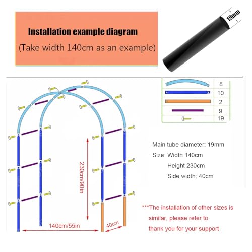 Structure extérieure robuste en métal 80x200cm pour arche de mariage - 8
