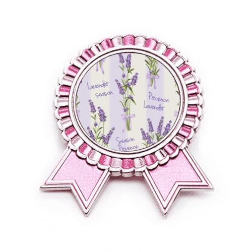 Broche rose lavande de dessin en métal M à la finition soignée