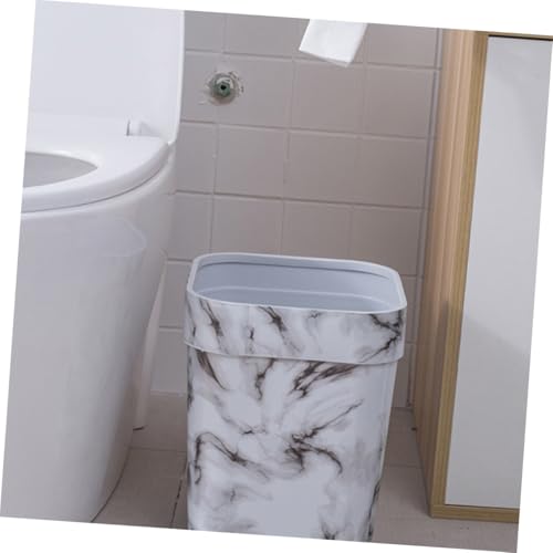 Caneca de basura rectangular de plástico blanco miniatura 4