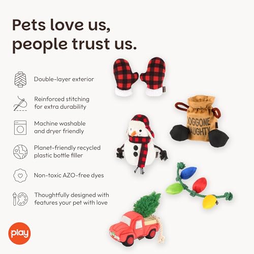 Set de 5 Juguetes de Peluche para Perro Temática Navidad miniatura 3