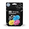 HP 68 cartuchos de tinta negra/tricolor (paquete de 2) | Works Envy 6100e, serie 6500e | Elegible para tinta instantánea | 6L6S2TN | El embalaje puede variar