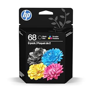 HP 68 cartuchos de tinta negra/tricolor (paquete de 2) | Works Envy 6100e, serie 6500e | Elegible para tinta instantánea | 6L6S2TN | El embalaje puede variar