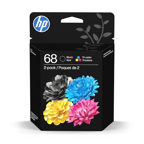 HP 68 Black/Tri-Color Ink Cartridges (2-Pack) | Works Envy 6100e, 6500e Series | Eligible for...