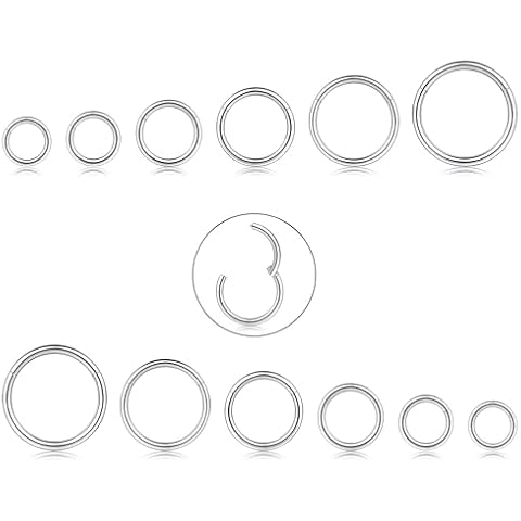 CASSIECA 12 Pcs Stainless Steel Cartilage Earrings Cover