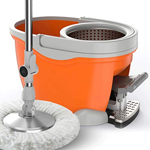 Wischer Set Rotierende Mop - Spin Mop mit Eimern und Fußpedal, Selbst Waschen Trocknen, Spinning Mop Kopf, verdickte Sturdy Stalleimer mit