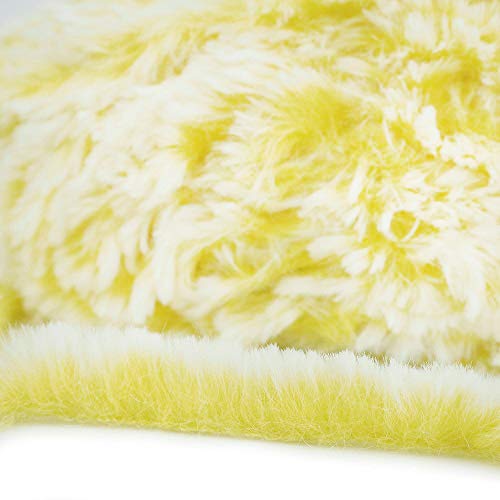 Image of NICEEC 2 Skeins Faux Fur Yarn Super Soft, Chunky & Fluffy, Eyelash Yarn for Crochet & Knitting (Total Length 70yds,3.53oz) - Yellow