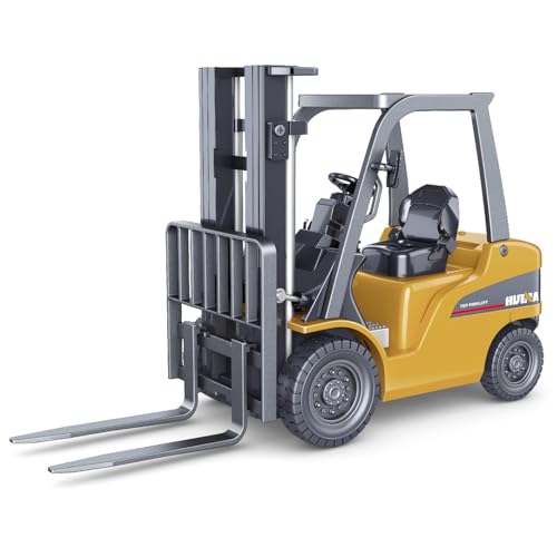 fisca 1/50 Gabelstapler Metallfahrzeug,Realistisch Baustelle Baustellenfahrzeuge Klein,Hochwertiges Hebefahrzeug Spielzeug für Kinder und Erwachsene(Baggerlader)