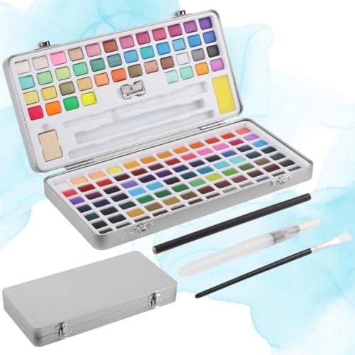 128-Color Portable Watercolor Paint Set in Tin Case