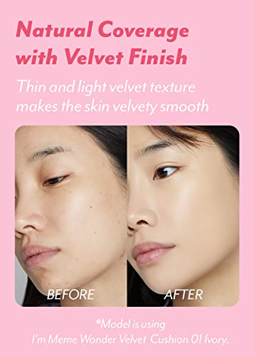 I'm Meme Pink Blur Velvet Cushion Set 01 Ivory | Pink Blur Pact, Wonder Velvet Cushion And Glitter Beam Gift Set #TOP4