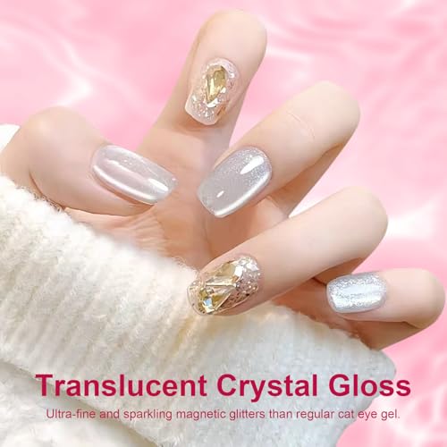 Set de 6 esmaltes de gel Cat Eye con brillo y magneto miniatura 3