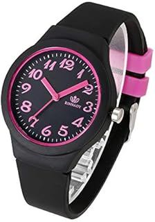 JSDDE Uhren Armanduhr Candy Farbe Silikonband Sportuhr arabische Ziffern Zifferblatt Damenuhr Analog Quarzuhr Watchs für Frauen Mädchen Jungen (Schwarz)