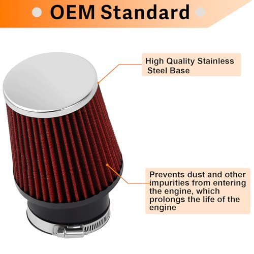 Image of 212cc Upgraded Air Filter Adapter Kit for Predator 196cc 212cc for Baja Motorsports MB165 for Coleman BT200X CT200U KT196 6.5Hp Clone Engine Mini Bike Go Kart -Red