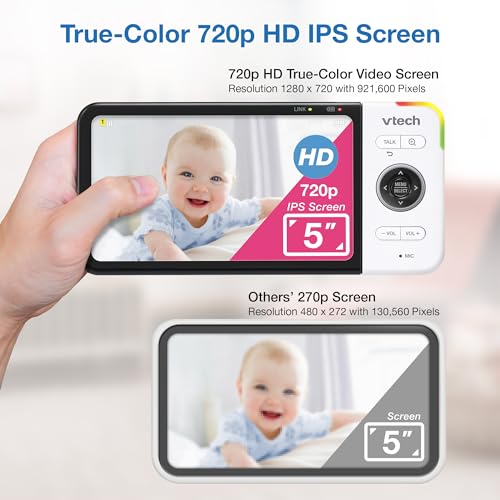 Vtech VM928HD 5 Inch 720P Hd Display, Super 110 Wide Angle View Baby Monitor thumb #3