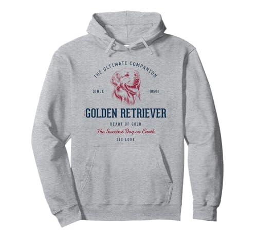 Stile Retrò Vintage Golden Retriever Felpa con Cappuccio