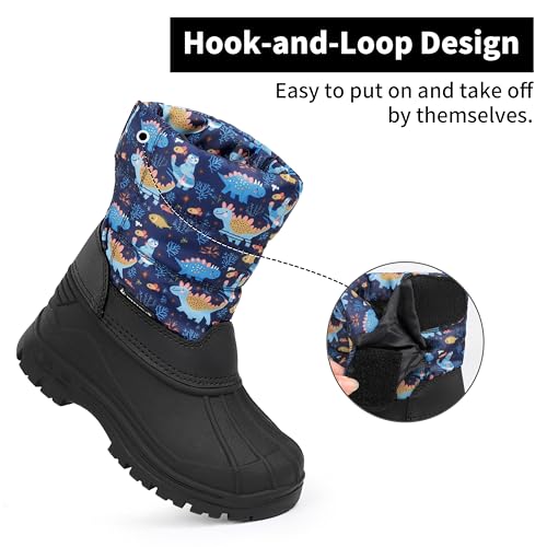 CIOR Kids Snow Boots Girls Boys Outdoor Boots Waterproof for Toddler Warm Boots with Fur Lined (Toddler/Little Kids)3