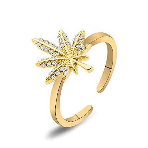 TGBJE Cannabis Leaf Ring Cannabis Gift Cannabis Weed Gift Cannabis Lover Gift Marijuana Gift