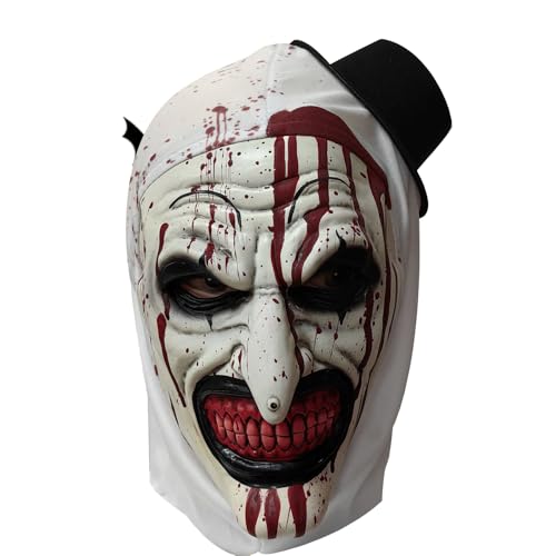KQLHLHDYZ Halloween Clown Mask Creepy Clown Latex Mask with Headscarf Full Head Clown Joker Masks Scary Halloween Mask for Halloween Cosplay Costume Props