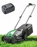 Akku-Rasenmäher für kleine Gärten, 33 cm Arbeitsbreite, bürstenloser Antrieb, 2-in-1 Mulchen & Fangen, mit 5,0 Ah Akkus für bis zu 300 m² pro Ladung, inkl. Typ-C-Ladekabel