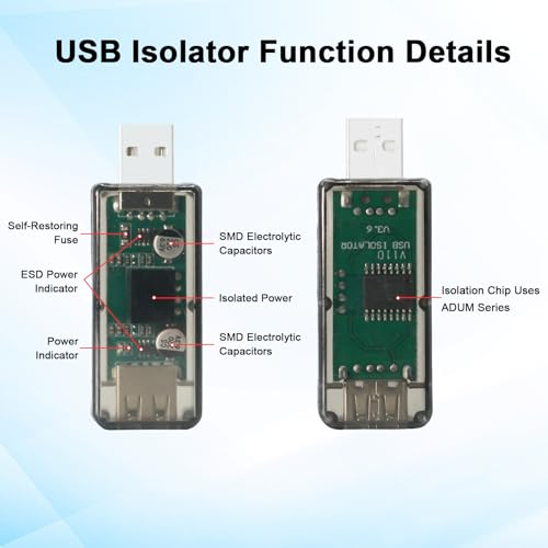 USB Isolator Modul,USB zu USB Digital Audio Signal Isolator Modul mit ADuM3160 Chip mit OC Schutz UnterstüTzt 12 Mbit/S, 5 Mbit/S, USB-Spannungsisolatorplatine