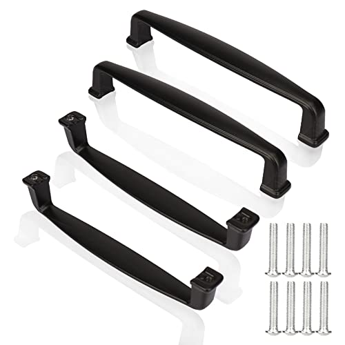 Tiradores para armarios de cocina, negros, negros, 4 unidades, 128 mm Cover