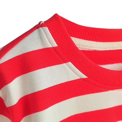 Toddler Kids Boys Girls Stripe Pullover Sweatshirt Long Sleeve Sports Tops2
