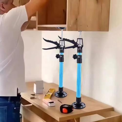 Handheber-Werkzeug,2Stk 50 bis 115 cm Edelstahl Teleskopisch Stützstangen-Möbelheber zum Einbau von Schränken, Installation von Holzbearbeitungsschränken, Arbeitssparender Armheber