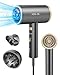 Produktbild HGGH Haartrockner Ionen Föhn mit Diffusor, 1800W Haarfön Reisefön Haartrockner & 2 Zubehör, Fön Ionen Hair Dryer Lockenföhn 3 Temperaturen Haartrockner für Trockenhauben Kammaufsätze - Gold