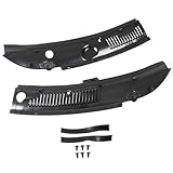 ECOTRIC 2Pcs Windshield Wiper Cowl Vent Grille Panel Hood for 1999-2004 Ford Mustang Direct Aftermarket Replacement for Part 3R3Z 6302228 AAA&3R3Z6302228AAA