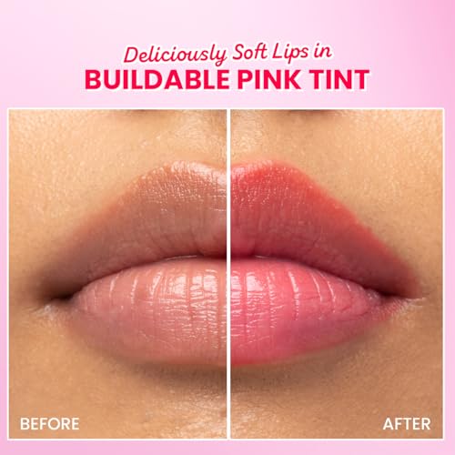 Image of Dot & Key Meltie Lip Balm SPF 50+++ In-Vivo Tested With 2% Kojic & Vitamin C | Hydrates Dry, Chapped Lips, Lightens Pigmentation, Brightens Lips | With Shea & Mango Butters, Peptide Infused | Strawberry Glaze | 4g