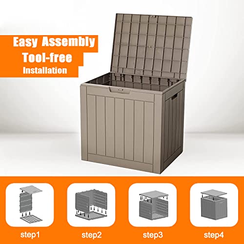 Sumger 30 Gallon Deck Box, Small Deck Boxes Outdoor Waterproof And Uv Resistant,Mini Outside Garden Storage Bin For Patio Cushions,Outdoor Toys, Sports Equipment,Pet Stuff And Pool Accessories #TOP4