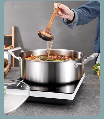 Cooking Pot hot pot pan Pot Stainless Steel - Heatproof Handle Clear Soup Pot Versatile for Home and Restaurant Use Induction Cooktop Cookware Multi Cooker 30cm - Image 2