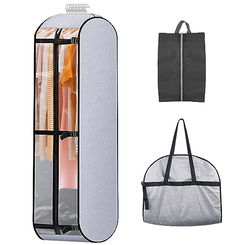 Housses de Vêtements, Housse Costume Homme pour Voyage, Pliable Housses de Protection à Suspendre, Housse de Rangement Vetement Respirant pour Chemise Manteaux Robe de...