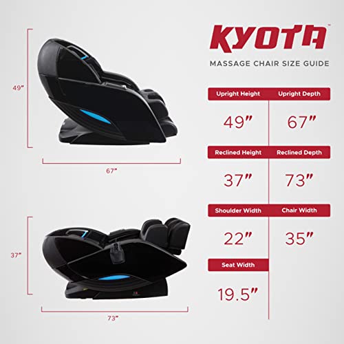 Kyota Yutaka M898 4D Massage Chair, Full-Body Zero-Gravity Chair With Massage Roller L-Track And Wireless Charging Pad, (Black/Black) #TOP3