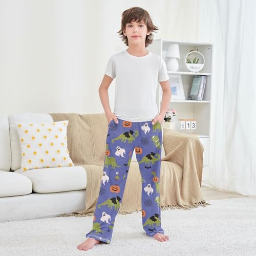 Boys' Pants Cute Dinosaur Halloween Long Bottoms Jogger Pants Elastic Waist Trousers with Pockets S-XL3