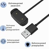 Phonillico® Ładowarka Kompatybilna z Amazfit GTS 4 Mini/GTR 2/2e/BIP 3/BIP U/T-Rex Pro/Pop - Kabel USB 1 Metr Wymienny Adapter do Ładowania Zegarka