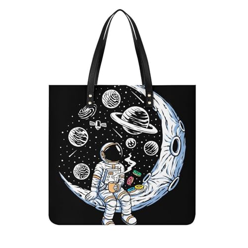 Sac à main shopper cosmonaute pour femmes grand tote bag de voyage 39x39cm