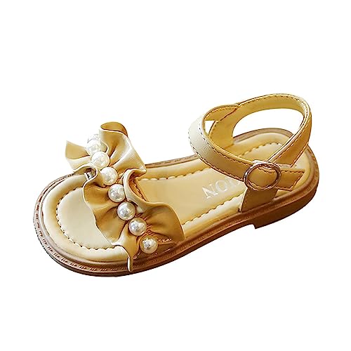 Girls Pearl Ruffle Hook Buckle Princess Sandals Soft Bottom Open Toe Beach Shoes For Toddlers Girls Shoes Size 2