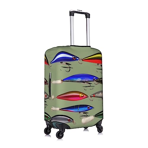 Fishing Lure Style Print Luggage Cover Washable Suitcase Anti-Scratch Suitcase Cover Protective Cover Fits 18-32 Inch3